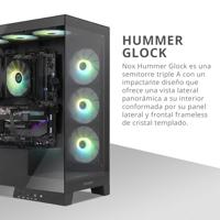ATX Semi-toren doos Nox-Xtreme NXHUMMERGLOCKBK Zwart - thumbnail