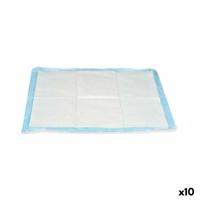 Zindelijkheidstraining-pads voor honden 60 x 60 cm Blauw Wit Papier Polyethyleen (10 Stuks) - thumbnail