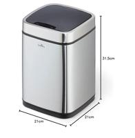 Durable 342023 342023 Afvalbak 6 RVS (b x h) 210 mm x 315 mm Zilver Met One-Touch-dekselopener 1 stuk(s) - thumbnail