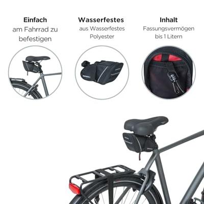 Basil Zadeltas sport design m, waterafstotend, zwart, 1l