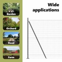 VidaXL Hek met paal grijs 1,6 x 10 m staal en pvc - thumbnail