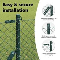 VidaXL Afrasteringspaal groen 10 x 1 m (40 x 40 mm gaas) staal en pvc - thumbnail