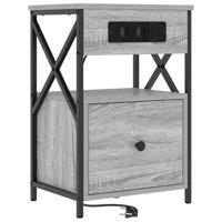 Nachtkastje 2 pcs Grijs sonoma 40 x 31 x 60 cm Bewerkt hout - thumbnail