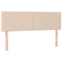 Hoofdbord LED 144x5x78/88 cm kunstleer cappuccinokleurig - thumbnail