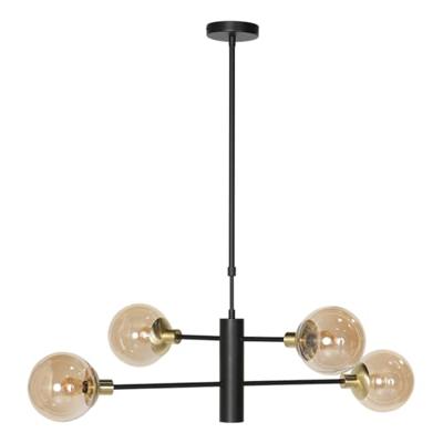 Steinhauer Design hanglampConstellation zwart met amber glas - 3805ME