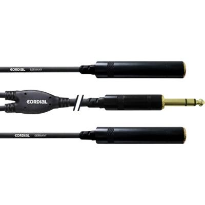 CORDIAL 0,3 M REAN JACKPLUG 6,3 MM/2X JACKPLUG 6,3 MM BUS