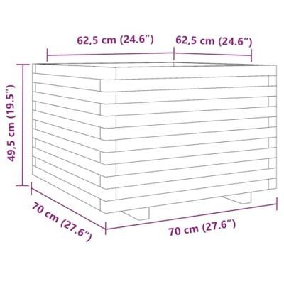 VidaXL Plantenbak 70x70x49,5 cm geïmpregneerd grenenhout VidaXL Plantenbak 70x70x49,5 cm geïmpregneerd grenenhout