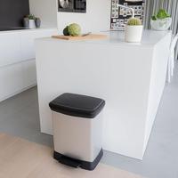 Curver pedaalemmer deco rechthoekig 30 l zilverkleurig - thumbnail