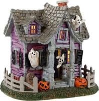 Lemax ghost cottage verlicht tafereel Spooky Town 2023 - thumbnail