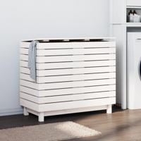 VidaXL Wasmand 88,5x44x76 cm massief grenenhout wit - thumbnail