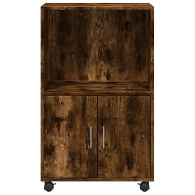 Rolkast 55x40x91 cm bewerkt hout gerookt eikenkleurig Rolkast 55x40x91 cm bewerkt hout gerookt eikenkleurig