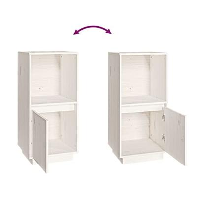Dressoir 38x35x80 cm massief grenenhout wit