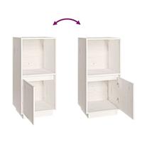 Dressoir 38x35x80 cm massief grenenhout wit - thumbnail