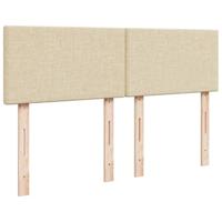 Boxspring met matras stof crèmekleurig 160x200 cm - thumbnail