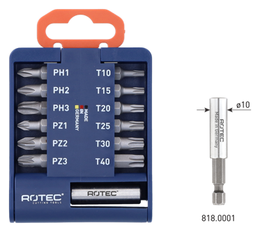 Rotec Bit-set | BASIC | Incl. bithouder | Bits PH, PZ en TX | 13-delig - 825.0105