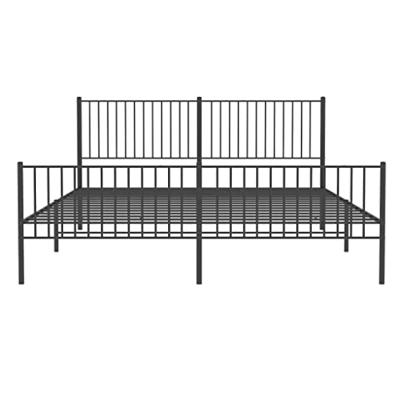 Bedframe met hoofd- en voeteneinde metaal zwart 200x200 cm
