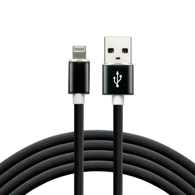 everActive USB Lightning-kabel 1m - Zwart, silicone, ondersteuning voor snel opladen, 2,4A - CBS-1IB