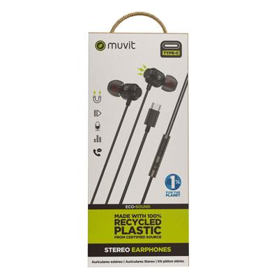 Muvit for Charge M32 Type C Stereo Koptelefoon Oordopjes, magnetisch, zwart