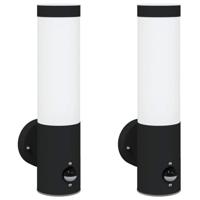 VidaXL Buiten wandlamp 2 pcs zwart 12 x 8,5 x 29 cm - thumbnail