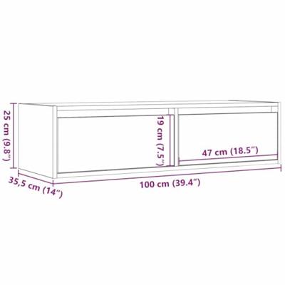 Tv-meubel met LED-verlichting 100X35,5x25 cm grijs sonoma eiken