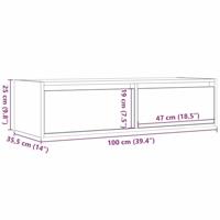 Tv-meubel met LED-verlichting 100X35,5x25 cm oud houtkleurig - thumbnail