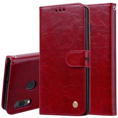 Business stijl olie Wax textuur horizontale Flip lederen case voor Galaxy A30 met houder & kaartsleuven & portemonnee (rood) Business stijl olie Wax textuur horizontale Flip lederen case voor Galaxy A30 met houder & kaartsleuven & portemonnee (rood)