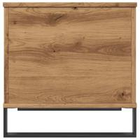 Salontafel 60x44,5x45 cm bewerkt hout artisanaal eikenkleurig - thumbnail