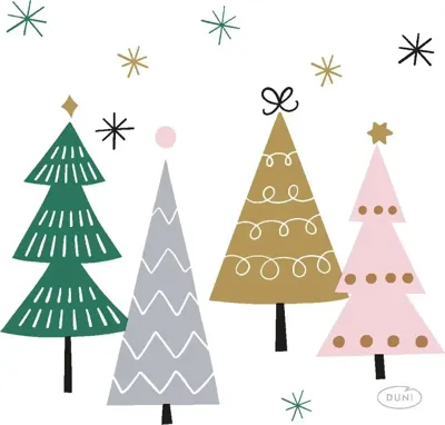Duni Servetten Noel Trees 24x24cm