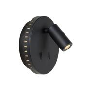 Lucide BENTJER - Bedlamp / Wandlamp - Ø 14 cm - LED - 3000K - Zwart - thumbnail