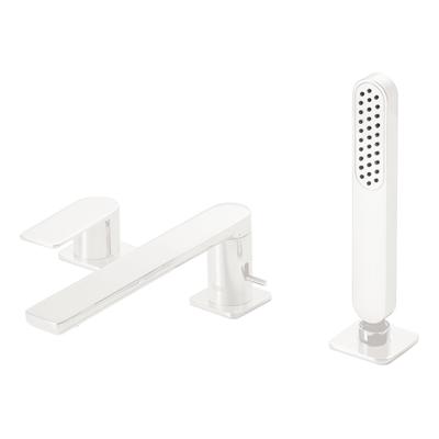 Badrandkraan Tres Loft Colors 1-Hendel Rechte Uitloop 22 cm met Omstel en Handdouche Mat Wit Tres Badrandkraan Tres Loft Colors 1-Hendel Rechte Uitloop 22 cm met Omstel en Handdouche Mat Wit Tres