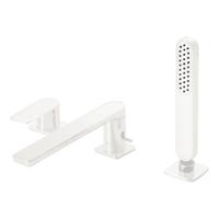 Badrandkraan Tres Loft Colors 1-Hendel Rechte Uitloop 22 cm met Omstel en Handdouche Mat Wit Tres - thumbnail