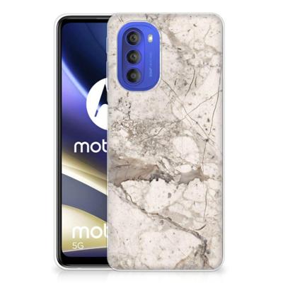 Motorola Moto G51 5G | TPU | Siliconen hoesje | Marmer Beige Motorola Moto G51 5G | TPU | Siliconen hoesje | Marmer Beige