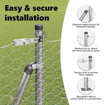 VidaXL Afrasteringspaal zilver 10 x 1,4 m (36 mm gaas) staal