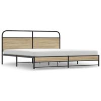 Bedframe zonder matras metaal gerookt eikenkleurig 183x213 cm - thumbnail