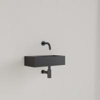 Fontein Gliss Design Nano 36x18x9 cm Zonder Kraangat Links Mat Zwart - thumbnail