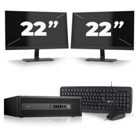 HP ProDesk 600 G2 SFF - Intel Core i7-6e Generatie - 16GB RAM - 256GB SSD - Windows 11 + 2x 22 inch Monitor - thumbnail