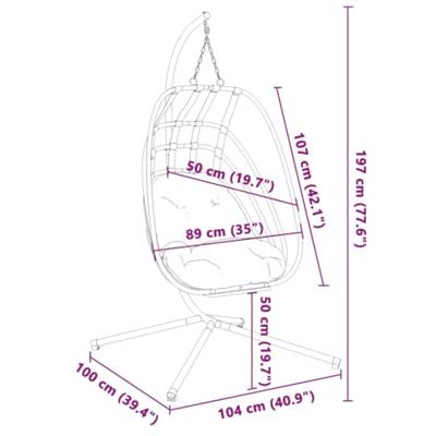 Hangstoel met standaard staal antracietkleurig Hangstoel met standaard staal antracietkleurig
