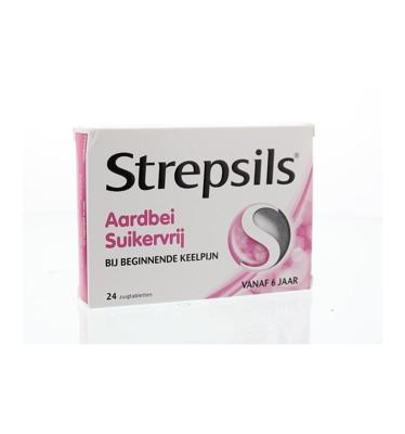 Strepsils Aardbei Suikervrij Zuigtabletten
