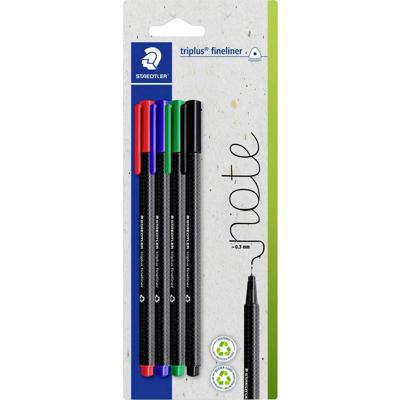 Staedtler triplus 334-S BK4 Fineliner 4 stuk(s)