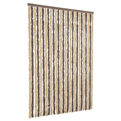 VidaXL Vliegengordijn 118x220 cm chenille donkerbruin en beige