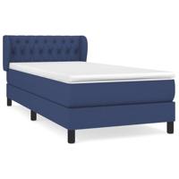 Boxspring met matras stof blauw 90x200 cm - thumbnail