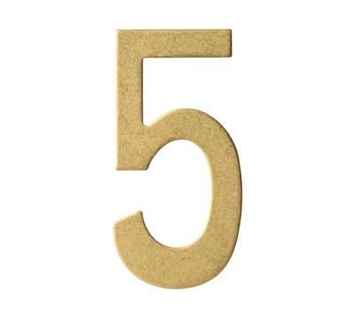 Intersteel Huisnummer 5Numbra 15cm messing getrommeld - 0011.402045