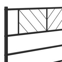 Bedframe met hoofdbord metaal zwart 193x203 cm - thumbnail