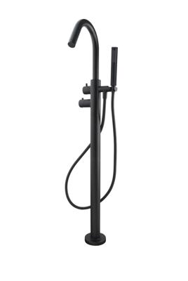 Wiesbaden Caral vrijstaande thermostatische badmengkraan mat zwart