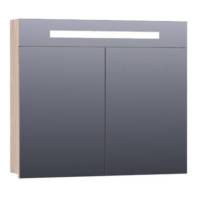 Brauer Promise Spiegelkast - 80 cm - met Directe Verlichting - 2 Enkelzijdige Spiegeldeuren - Sunlit