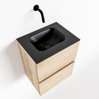 MONDIAZ ADA 40cm toiletmeubel washed oak. LEX wastafel urban midden zonder kraangat