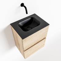 MONDIAZ ADA 40cm toiletmeubel washed oak. LEX wastafel urban midden zonder kraangat - thumbnail