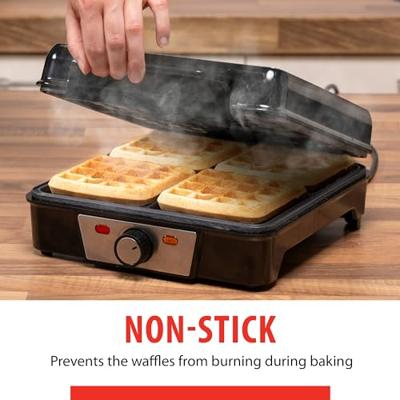 Alpina Wafelijzer Brusselse Wafels Antiaanbaklaag 4 Wafels 1200W - thumbnail