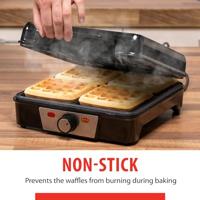 Alpina wafelijzer brusselse wafels antiaanbaklaag 4 wafels 1200w - thumbnail