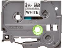 Brother TZe-S221 Labeltape extra sterk klevend PET Tapekleur: Wit Tekstkleur: Zwart 9 mm 8 m - thumbnail